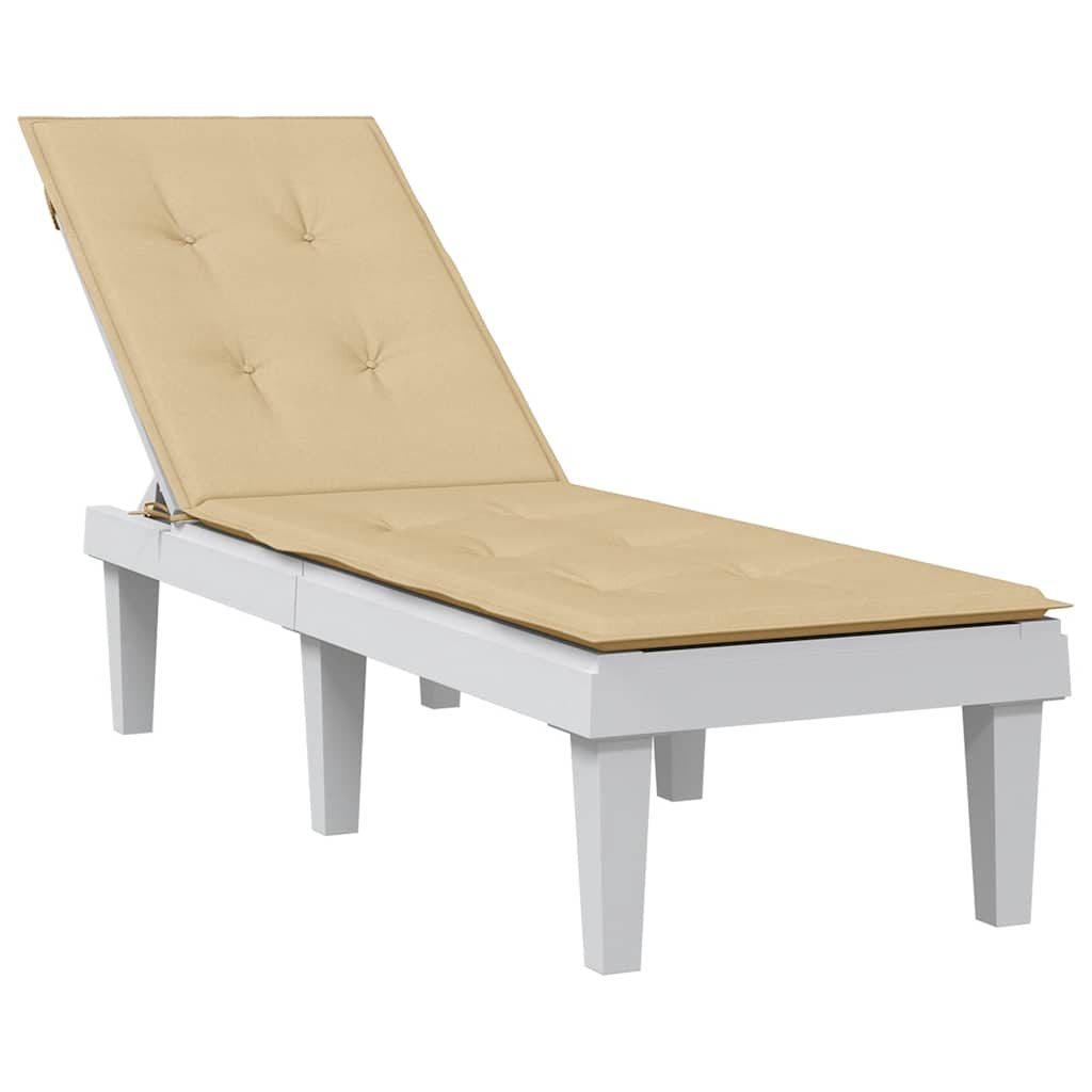 Vidaxx coussin de chaise de terrasse (75+105) x 50 x 4 cm tissu beige chiné