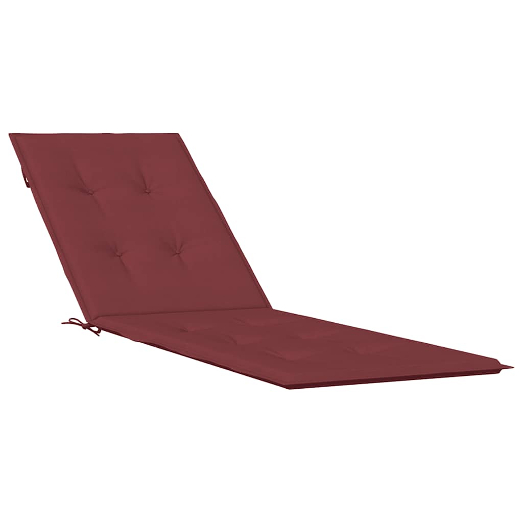 Vidaxx coussin de chaise de terrasse (75+105) x 50 x 4 cm tissu mélangé vin rouge