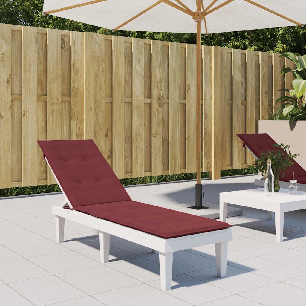 Vidaxx coussin de chaise de terrasse (75+105) x 50 x 4 cm tissu mélangé vin rouge