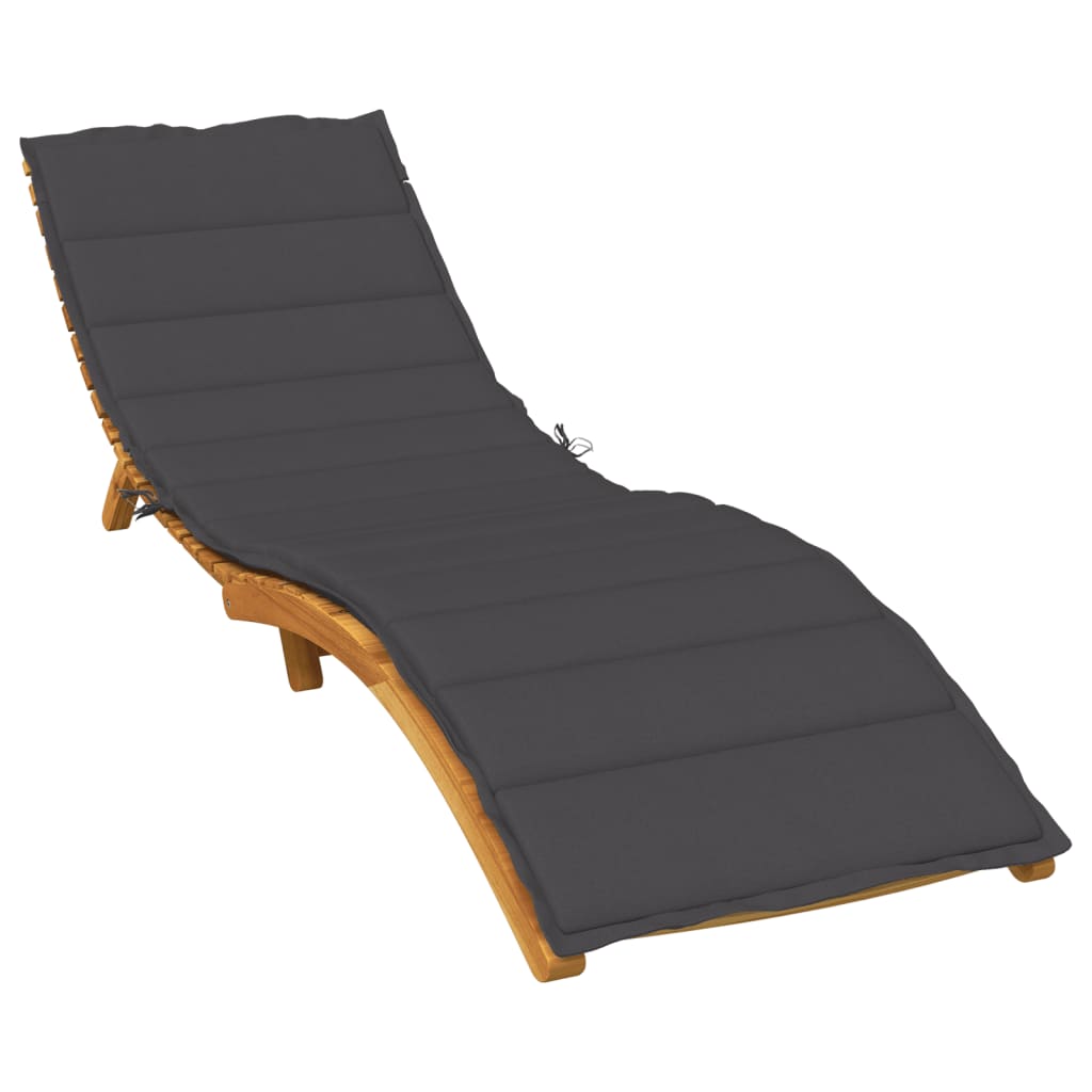 Vidaxl Lounger Cushion 200x50x4 cm stoff Mixed Anthracite -farget