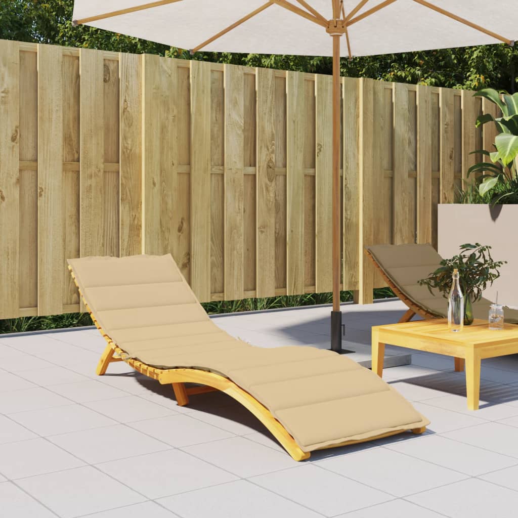 Vidaxl Lounger Kissen 200x50x4 cm Stoff gemischt Beige