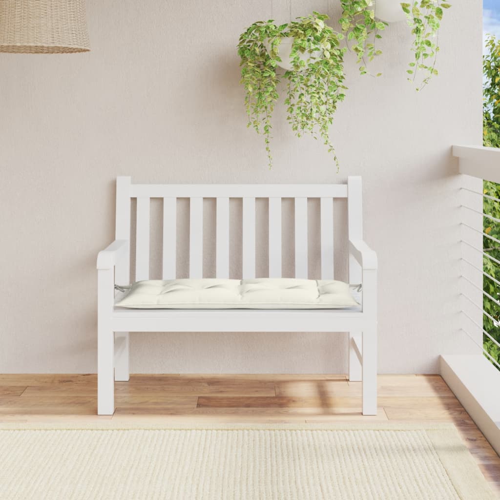 Vidaxl Garden Bench Poduszka 100x50x7 cm tkaninowy krem ​​-krem -olarowany