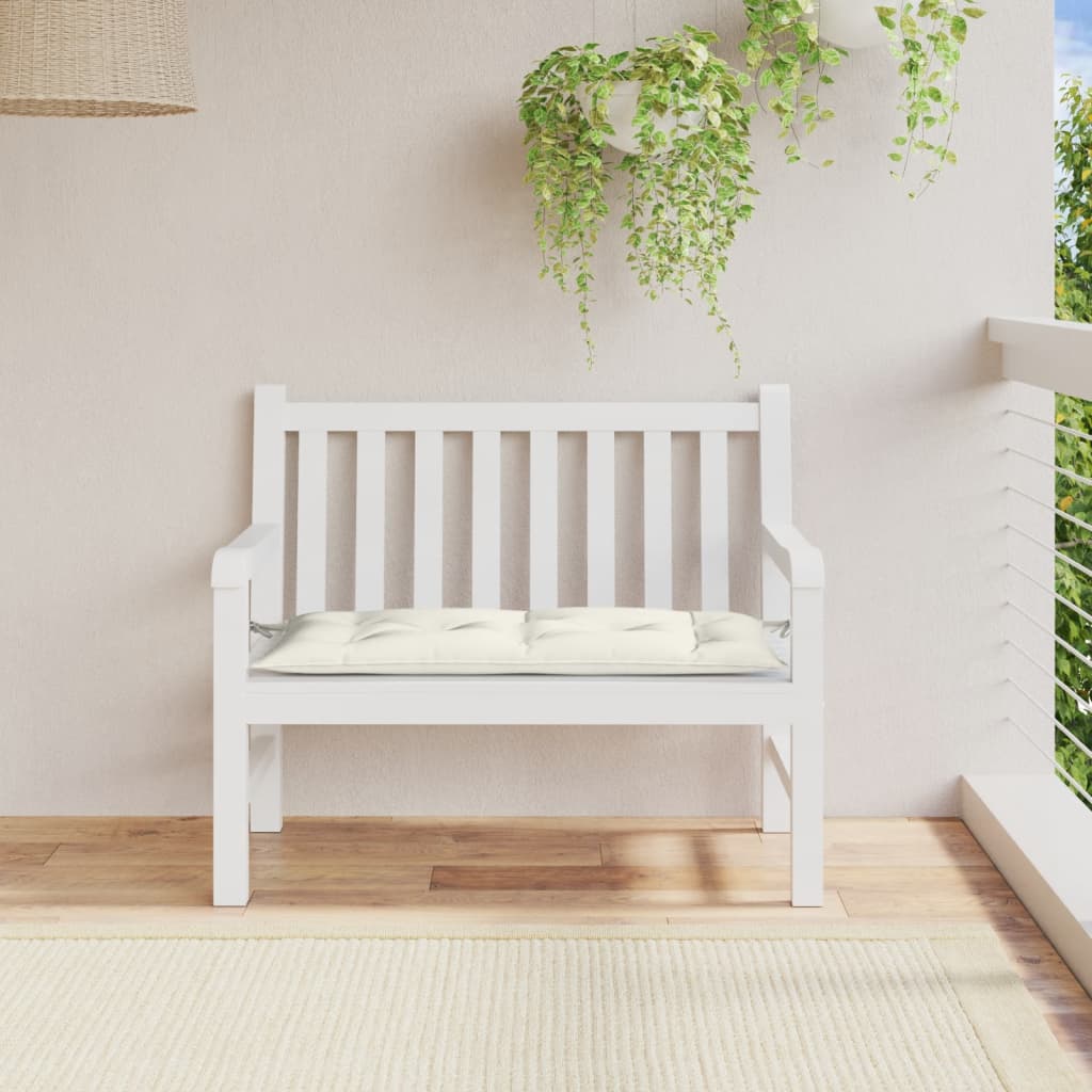 VidaXL coussin de banc de jardin 100x50x7 cm tissu mélangé crème