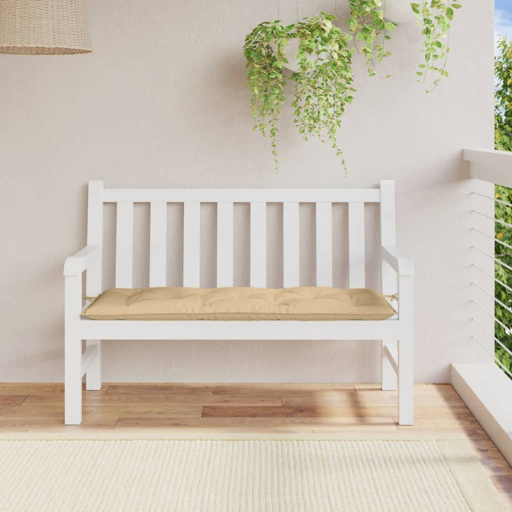 Vidaxl Garden Bench Pushion 120x50x7 cm stof Blandet beige