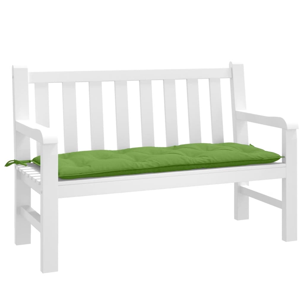 VidaXL coussin de banc de jardin 120x50x7 cm tissu vert mélangé