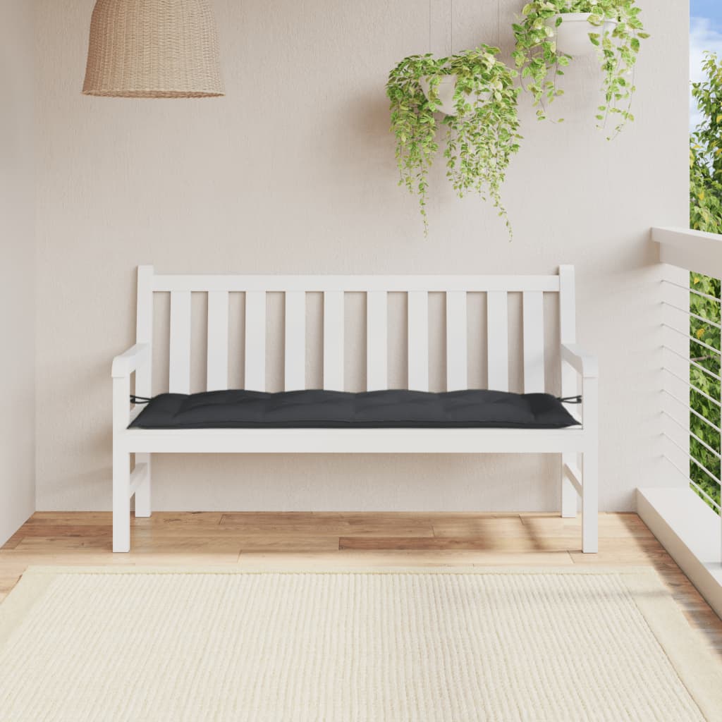 Vidaxl Garden Bench Cushion 150x50x7 cm stoff Mixed Anthracite -farget