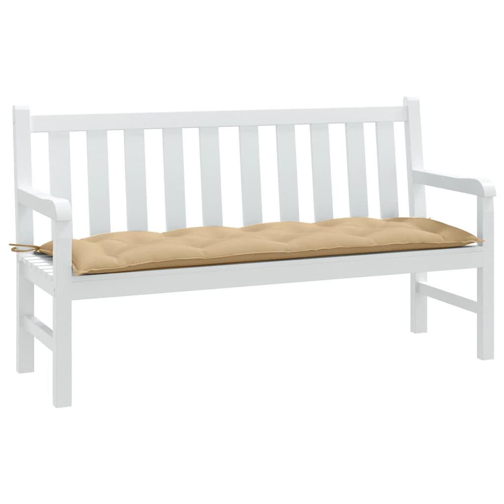 VidaXL coussin de banc de jardin 150x50x7 cm tissu mélangé beige
