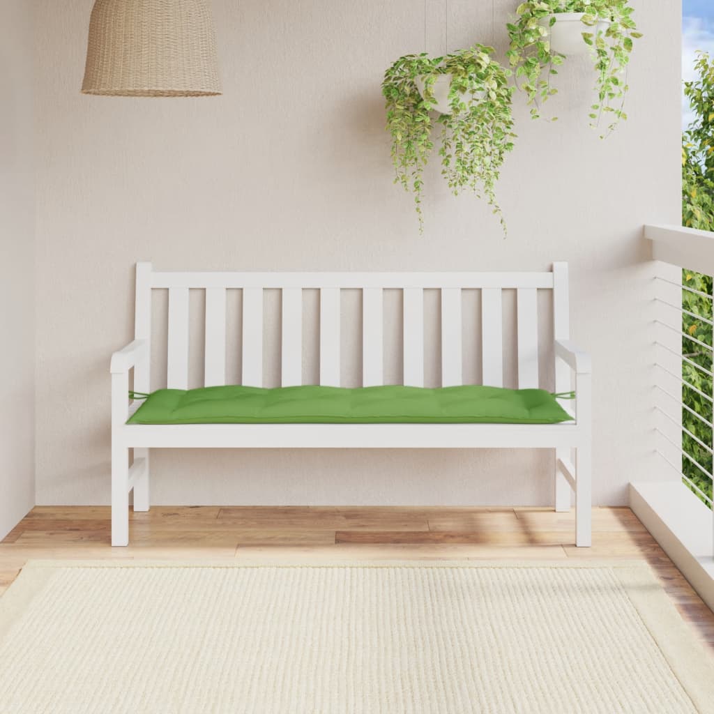 VidaXL coussin de banc de jardin 150x50x7 cm tissu vert mélangé