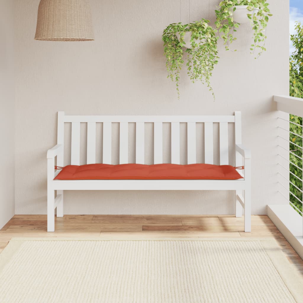VidaXL coussin de banc de jardin 150x50x7 cm tissu mélangé rouge
