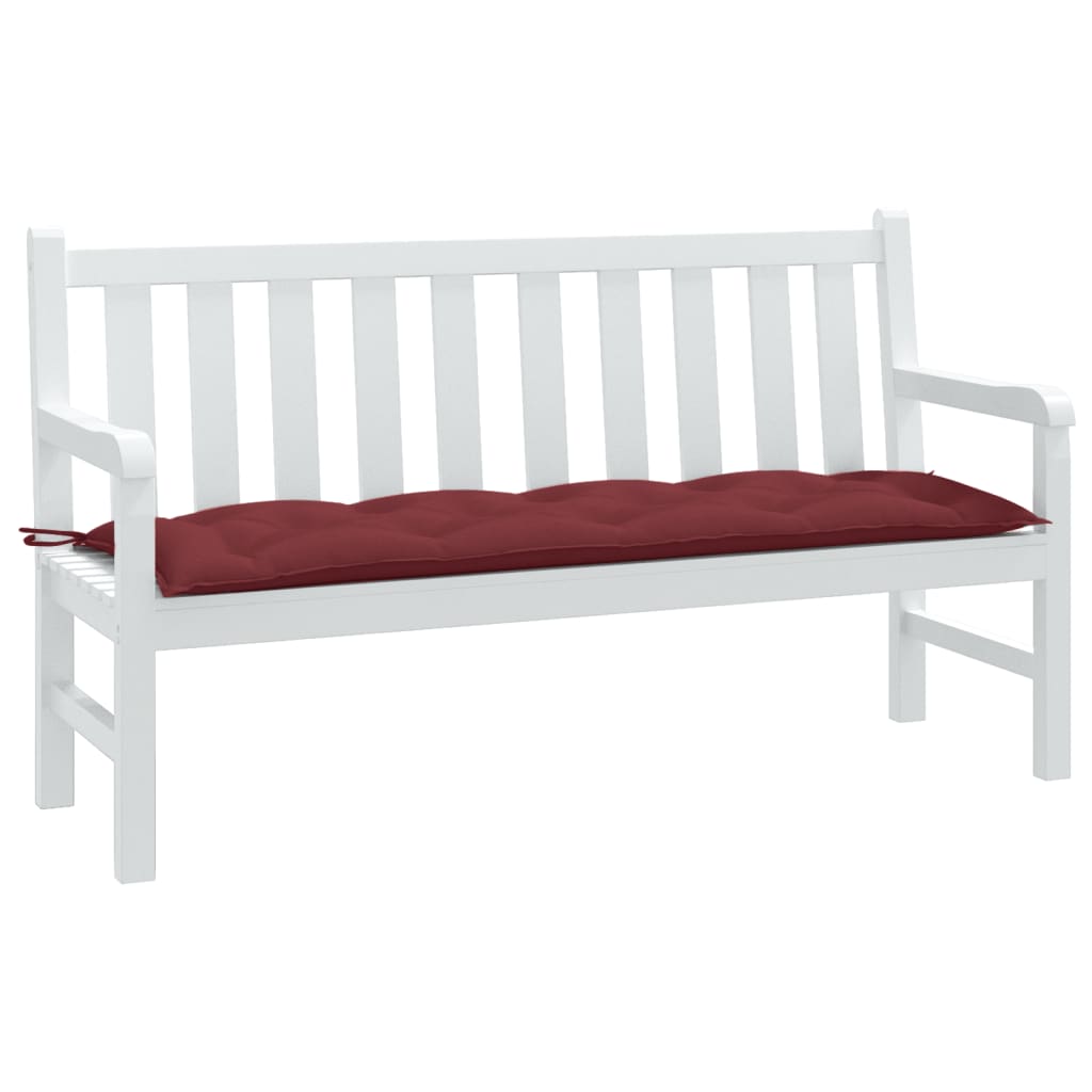 VIDAXL Garden Bench blazina 150x50x7 cm tkanina mešano vino rdeče