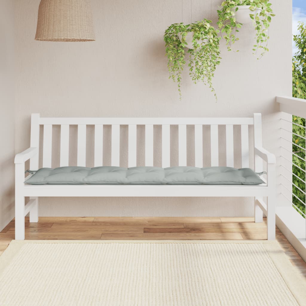 Vidaxl Garden Bench Pushion 180x50x7 cm Stof blandet lysegrå