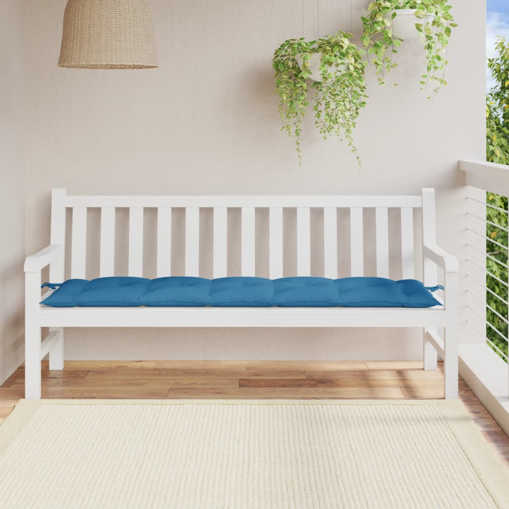 VidaXL coussin de banc de jardin 180x50x7 cm tissu mélangé bleu