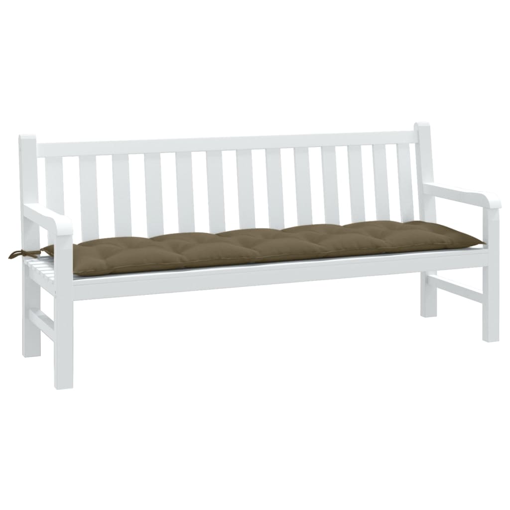 VidaXL coussin de banc de jardin 180x50x7 cm tissu taupe chiné