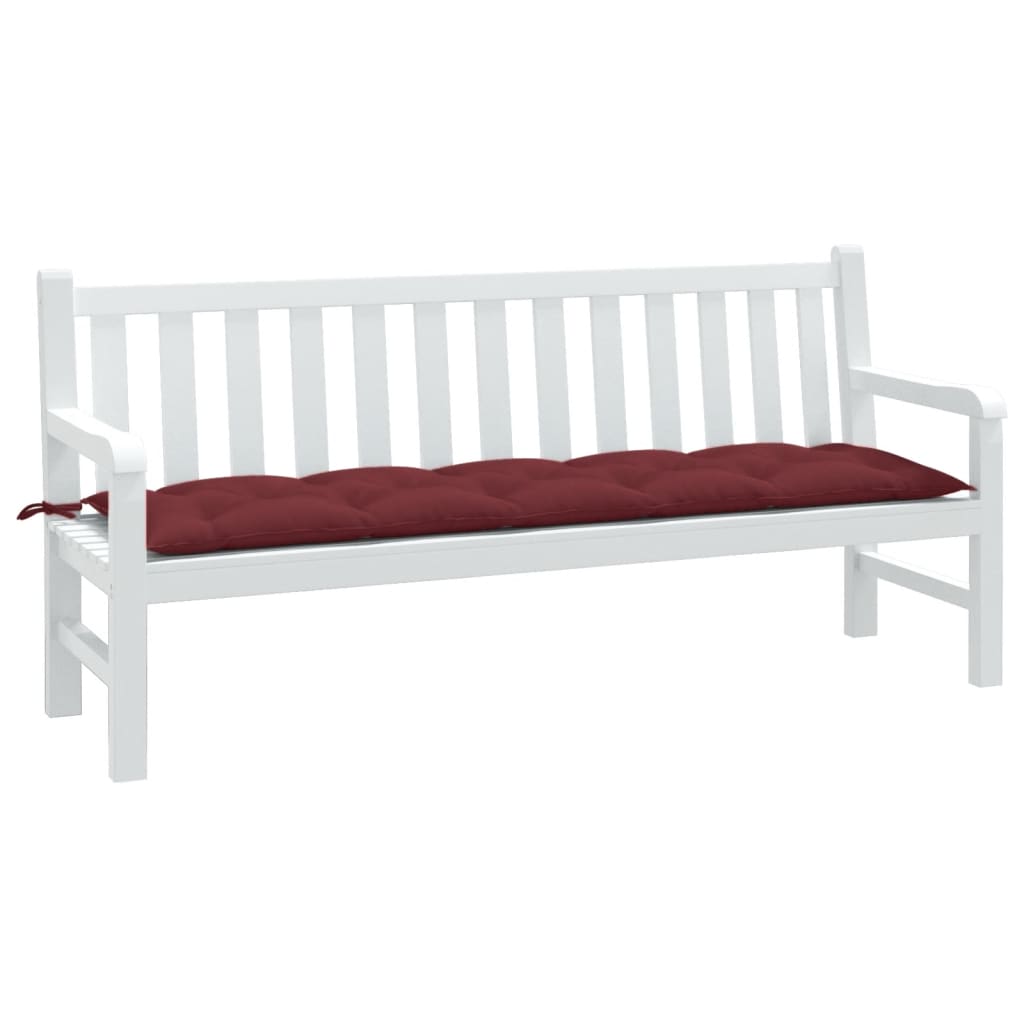 VidaXL coussin de banc de jardin 180x50x7 cm tissu mélangé rouge vin