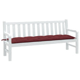 VidaXL coussin de banc de jardin 180x50x7 cm tissu mélangé rouge vin