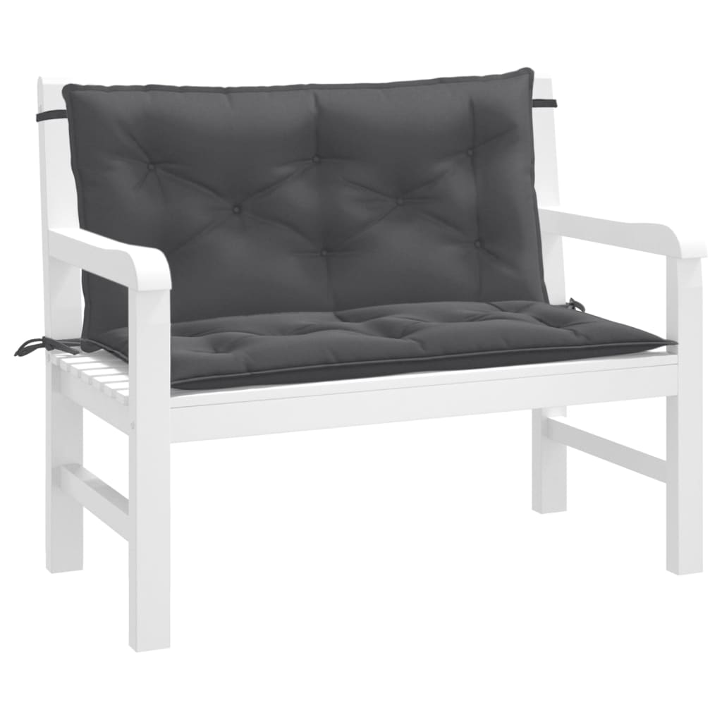 Vidaxx coussins de banc de jardin 2 pcs 100x50x7 cm tissu mélangé anthracite