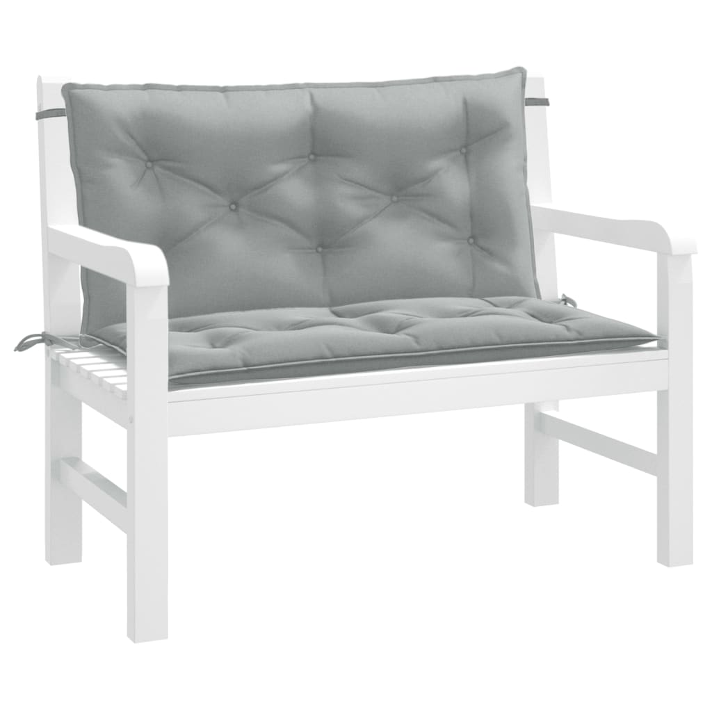 Vidaxx coussins de banc de jardin 2 pcs 100x50x7 cm tissu mélangé gris clair