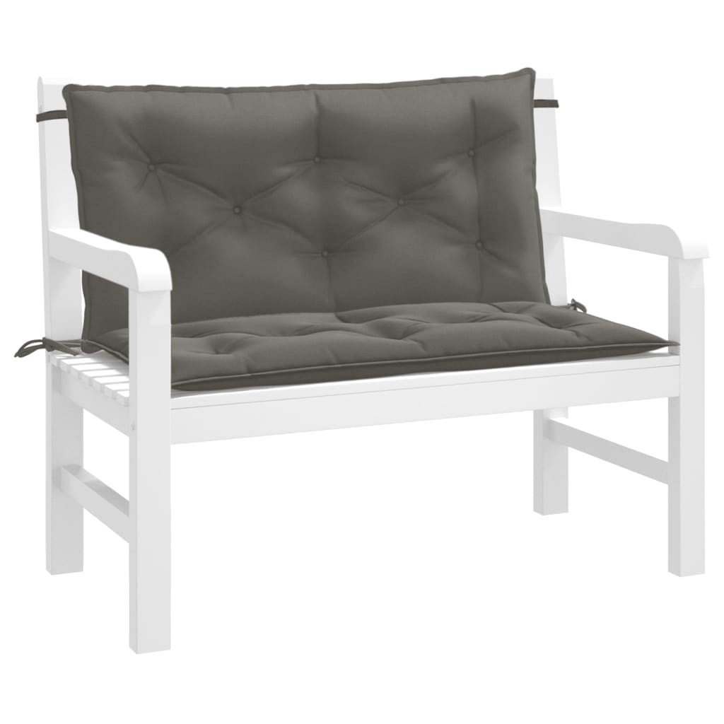 Vidaxl Garden Bench polštáře 2 ks 100x50x7 cm tkanina smíšená tmavě šedá