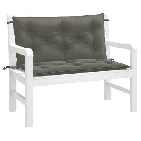 Vidaxx coussins de banc de jardin 2 pcs 100x50x7 cm tissu mélangé gris foncé
