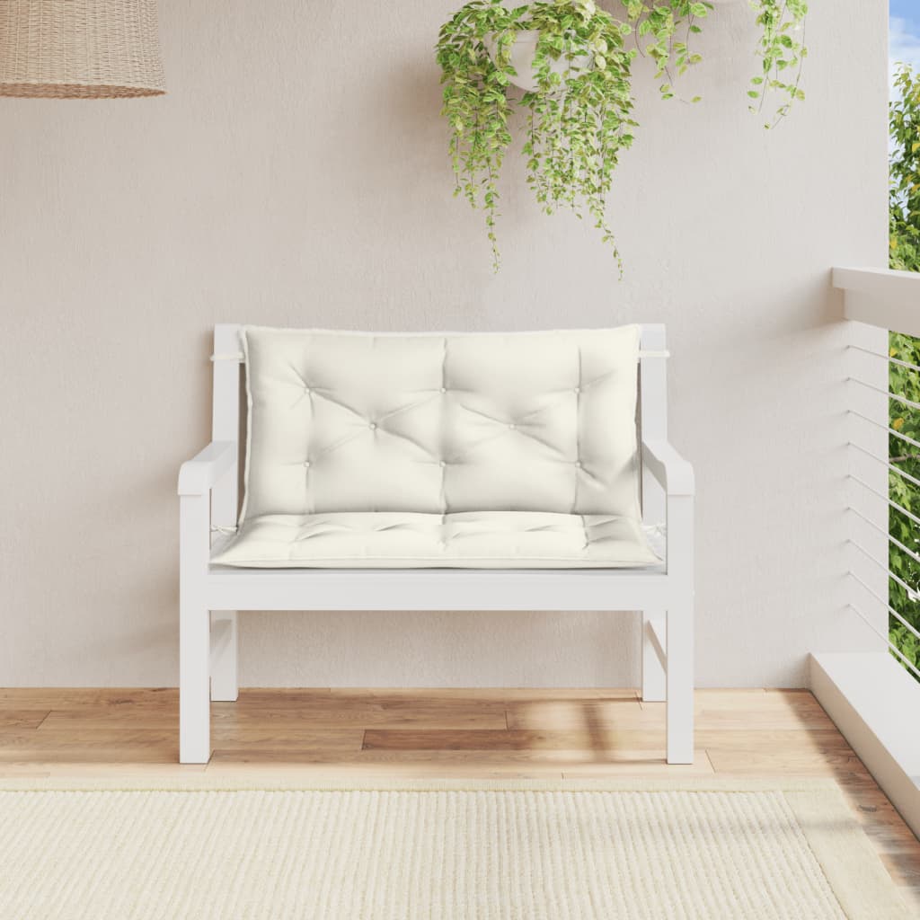 Vidaxx coussins de banc de jardin 2 pcs 100x50x7 cm tissu mélangé crème