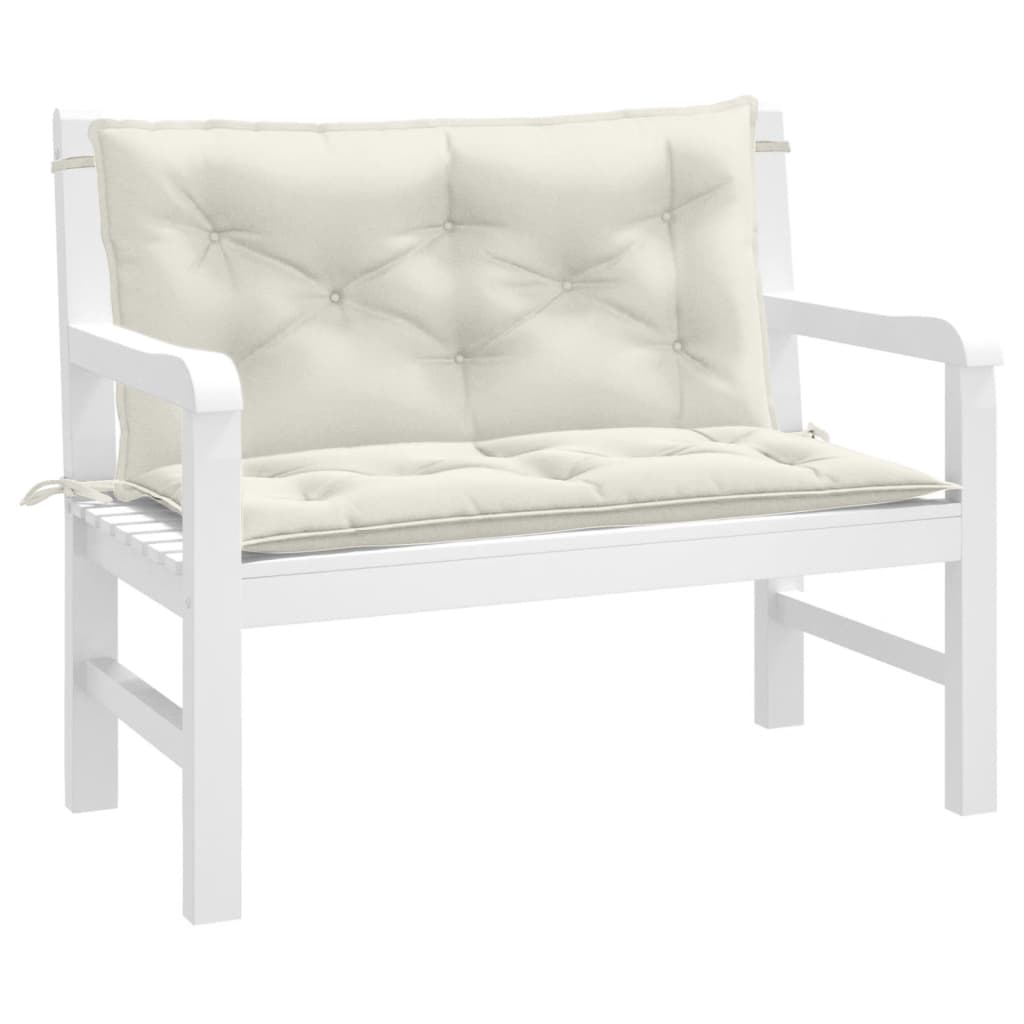 Vidaxx coussins de banc de jardin 2 pcs 100x50x7 cm tissu mélangé crème