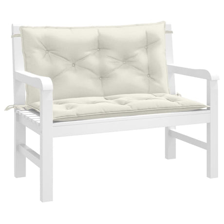 Vidaxx coussins de banc de jardin 2 pcs 100x50x7 cm tissu mélangé crème