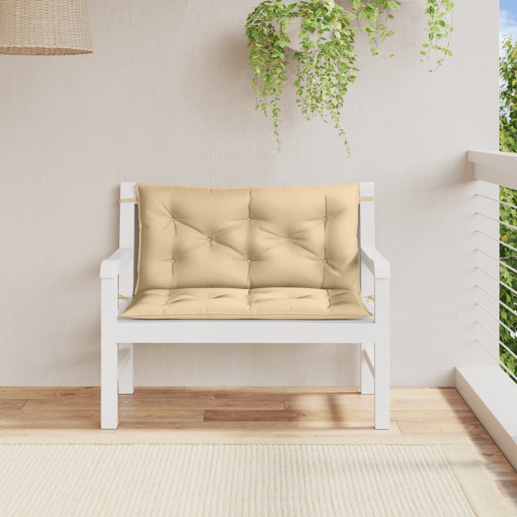 Vidaxx coussins de banc de jardin 2 pcs 100x50x7 cm tissu mélangé beige