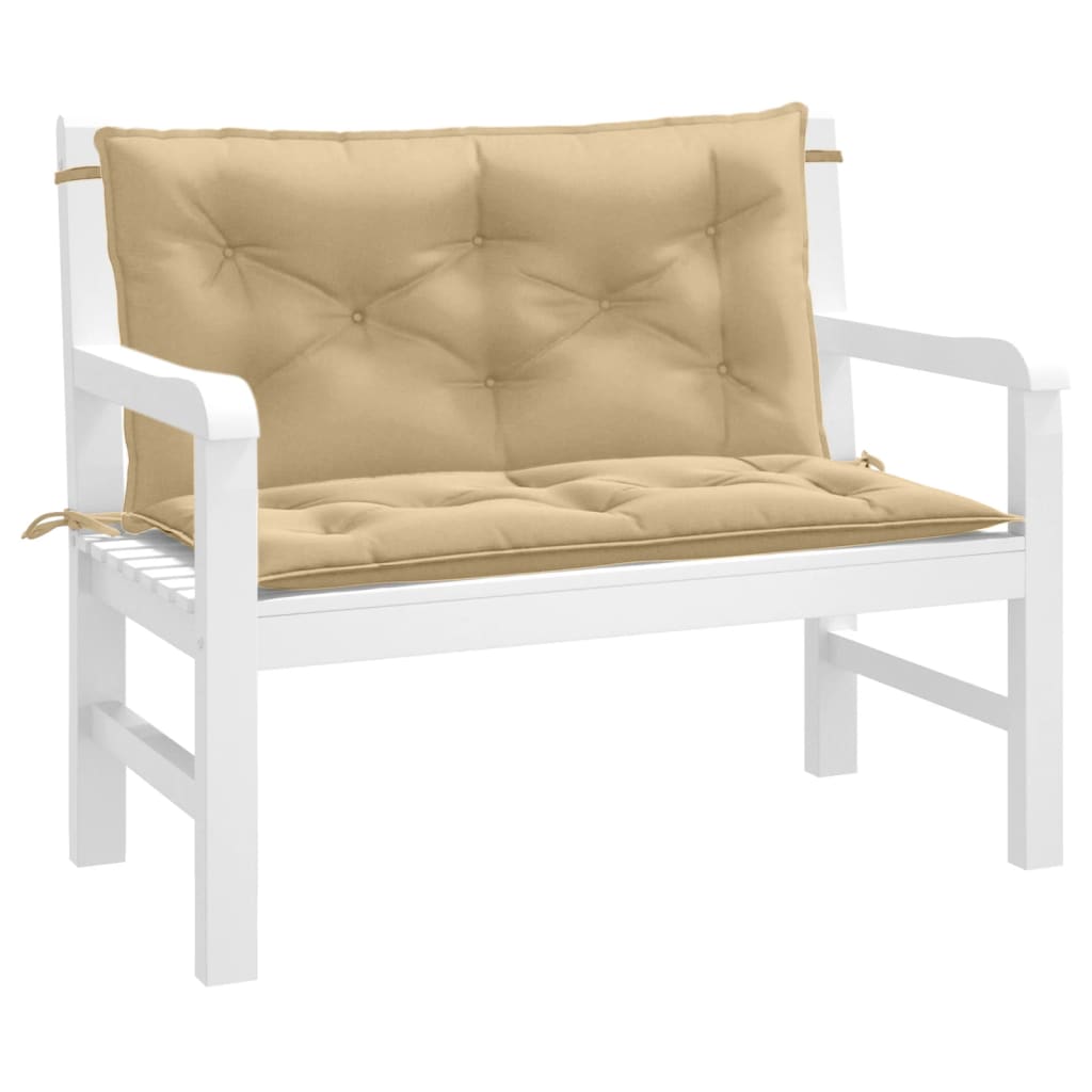 Vidaxx coussins de banc de jardin 2 pcs 100x50x7 cm tissu mélangé beige