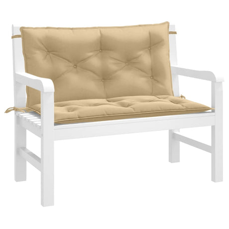 Vidaxx coussins de banc de jardin 2 pcs 100x50x7 cm tissu mélangé beige