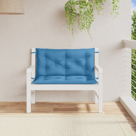 Vidaxx coussins de banc de jardin 2 pcs 100x50x7 cm tissu mélangé bleu