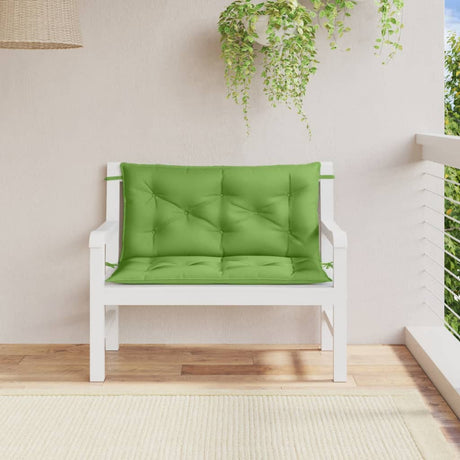 Vidaxx coussins de banc de jardin 2 pcs 100x50x7 cm tissu vert mélangé