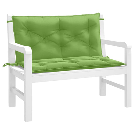 Vidaxx coussins de banc de jardin 2 pcs 100x50x7 cm tissu vert mélangé