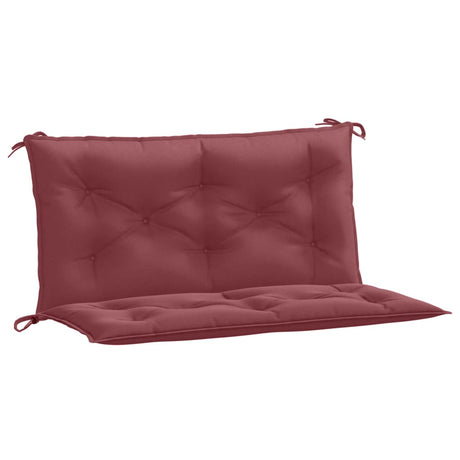 Vidaxx coussins de banc de jardin 2 pcs 100x50x7 cm tissu mélangé rouge vin