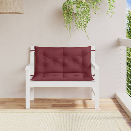 Vidaxx coussins de banc de jardin 2 pcs 100x50x7 cm tissu mélangé rouge vin