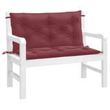 Vidaxx coussins de banc de jardin 2 pcs 100x50x7 cm tissu mélangé rouge vin
