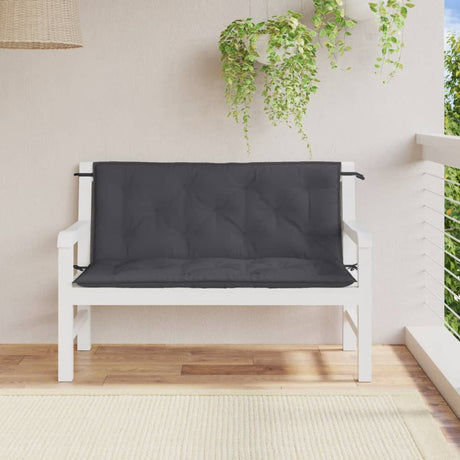 Vidaxx coussins de banc de jardin 2 pcs 120x50x7 cm tissu mélangé anthracite