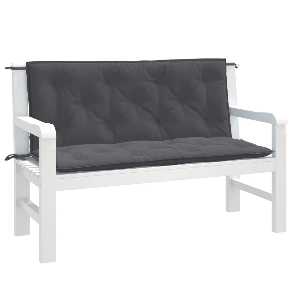 Vidaxx coussins de banc de jardin 2 pcs 120x50x7 cm tissu mélangé anthracite