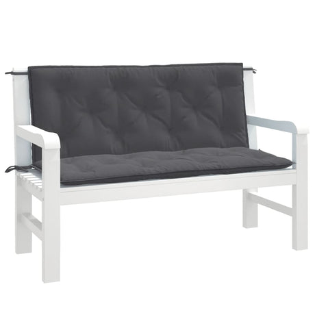 Vidaxx coussins de banc de jardin 2 pcs 120x50x7 cm tissu mélangé anthracite