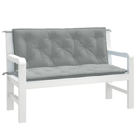Vidaxx coussins de banc de jardin 2 pcs 120x50x7 cm tissu mélangé gris clair