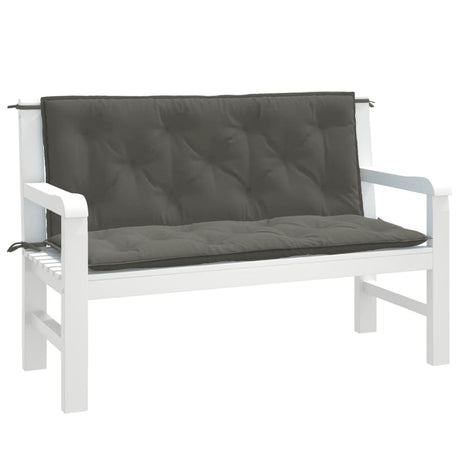 Vidaxx coussins de banc de jardin 2 pcs 120x50x7 cm tissu mélangé gris foncé