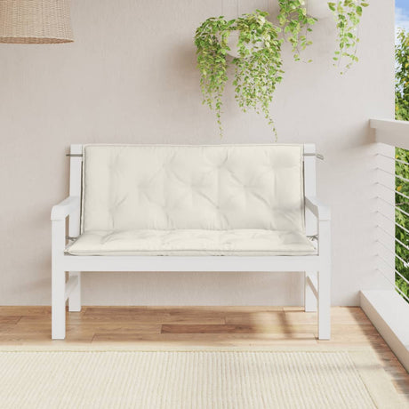 Vidaxx coussins de banc de jardin 2 pcs 120x50x7 cm tissu mélangé crème
