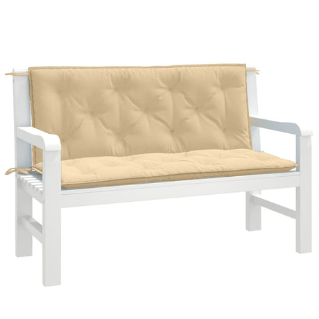 Vidaxx coussins de banc de jardin 2 pcs 120x50x7 cm tissu mélangé beige