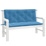Vidaxx coussins de banc de jardin 2 pcs 120x50x7 cm tissu mélangé bleu