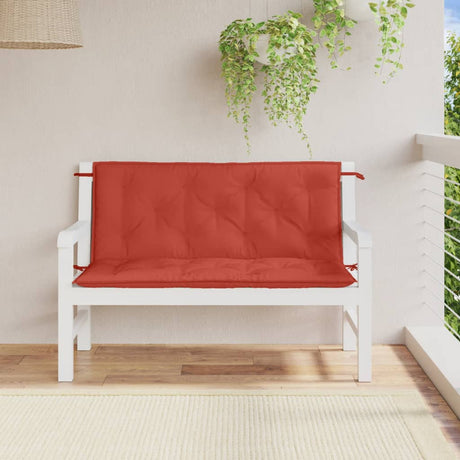 Vidaxx coussins de banc de jardin 2 pcs 120x50x7 cm tissu mélangé rouge
