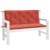 Vidaxx coussins de banc de jardin 2 pcs 120x50x7 cm tissu mélangé rouge