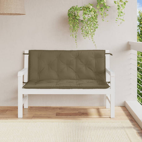 Vidaxx coussins de banc de jardin 2 pcs 120x50x7 cm tissu taupe chiné