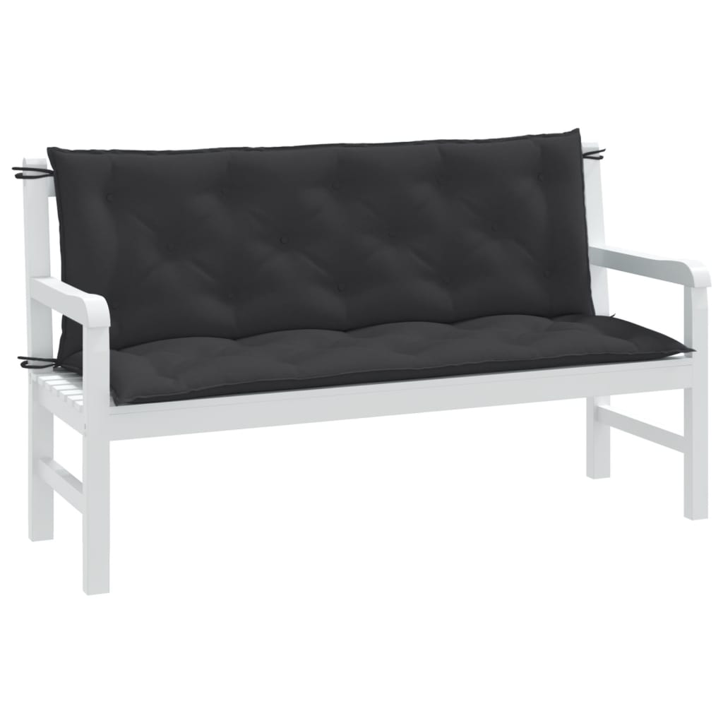 Vidaxx coussins de banc de jardin 2 pcs 150x50x7 cm tissu mélangé anthracite