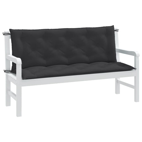 Vidaxx coussins de banc de jardin 2 pcs 150x50x7 cm tissu mélangé anthracite
