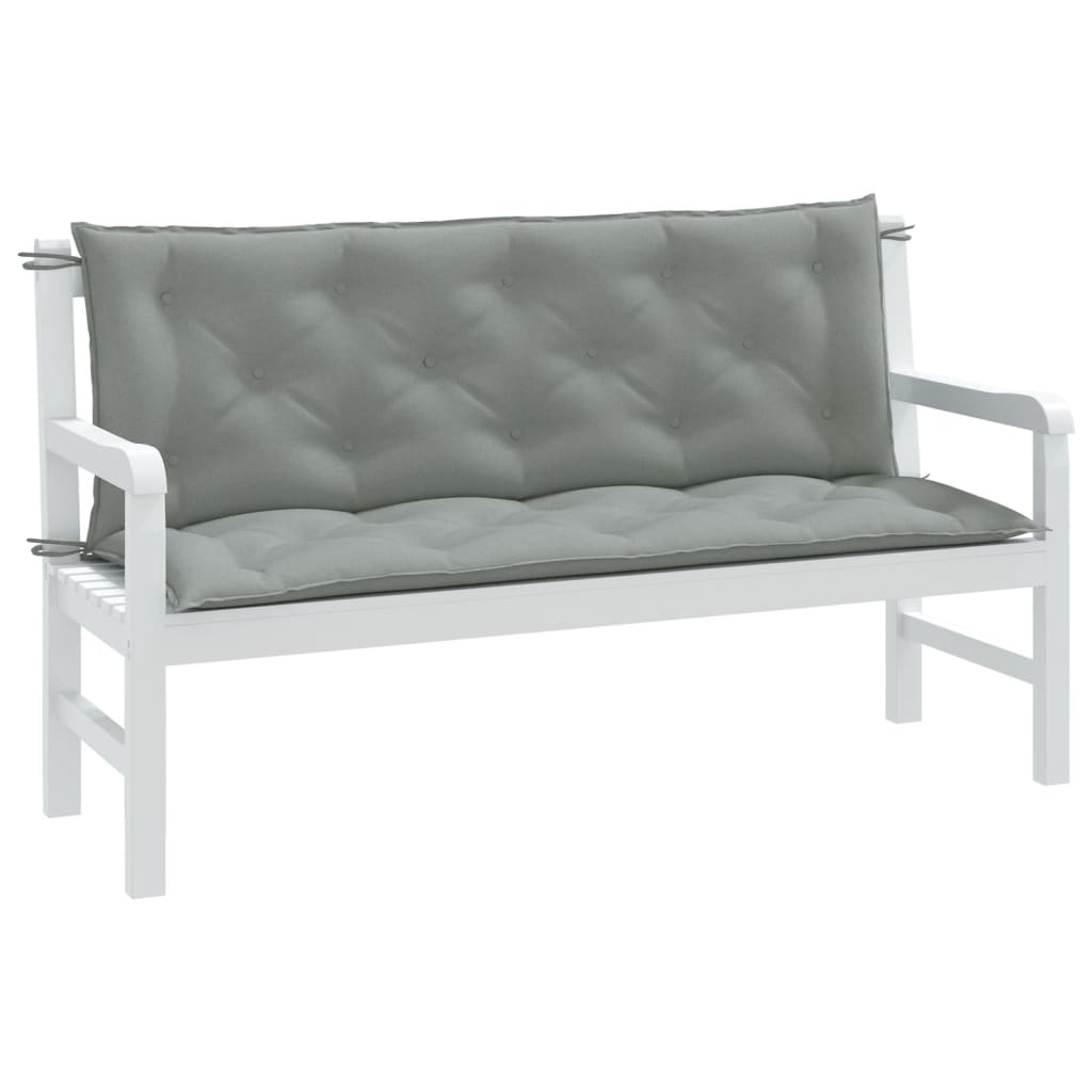 Vidaxx coussins de banc de jardin 2 pcs 150x50x7 cm tissu mélangé gris clair