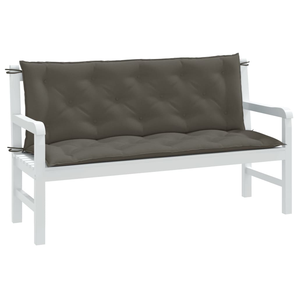 Vidaxx coussins de banc de jardin 2 pcs 150x50x7 cm tissu mélangé gris foncé